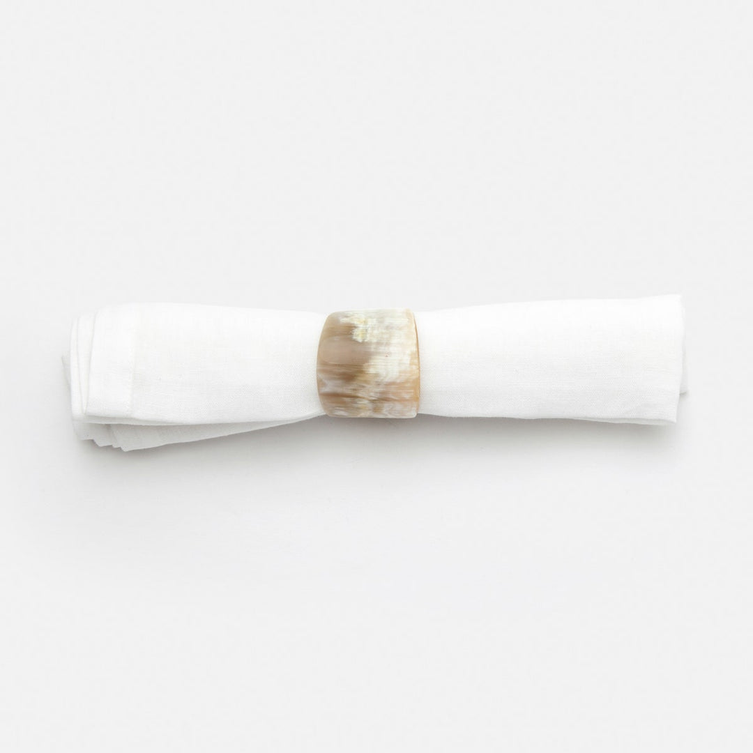James Natural Napkin Ring Horn Boxed Set Of 4