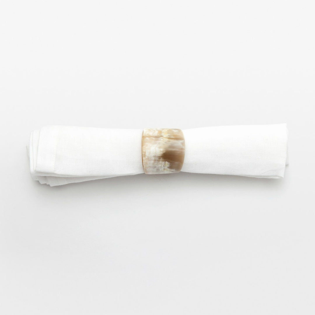 James Natural Napkin Ring Horn Boxed Set Of 4