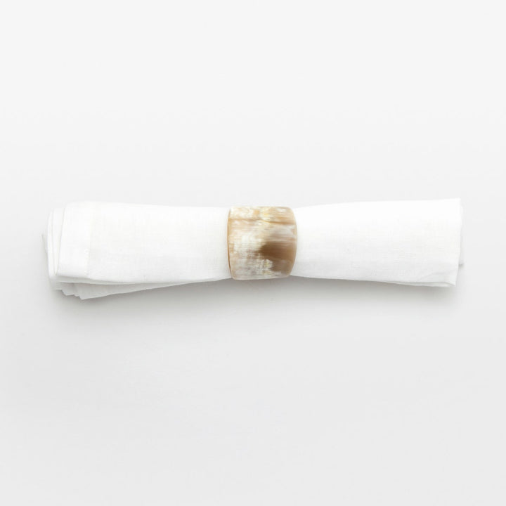 James Natural Napkin Ring Horn Boxed Set Of 4