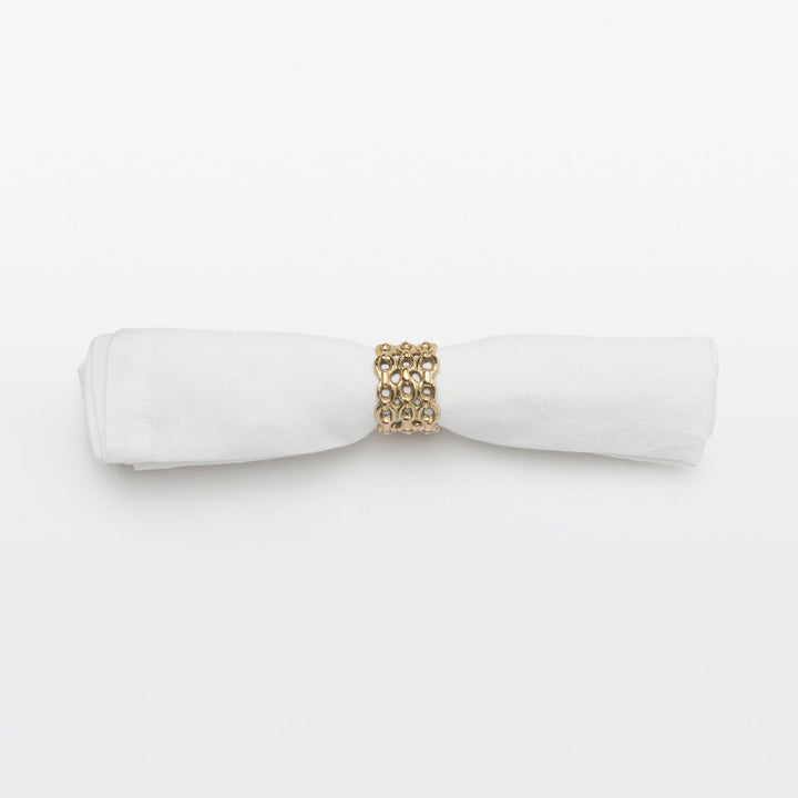 Keon Gold Chain Napkin Ring Brass Boxed Set Of 4