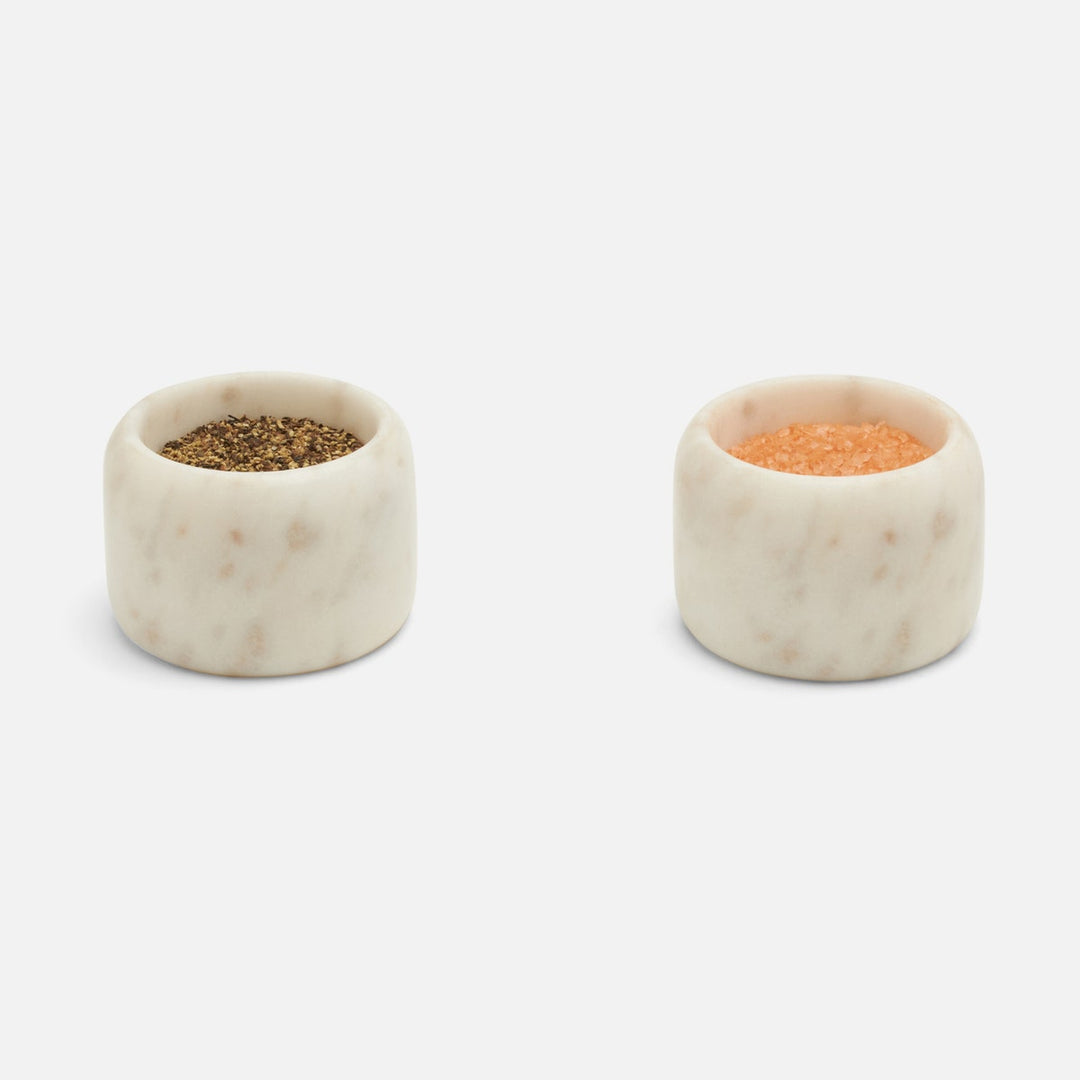 Mavis White Marble Pinch Bowls Boxed Set Of 2
