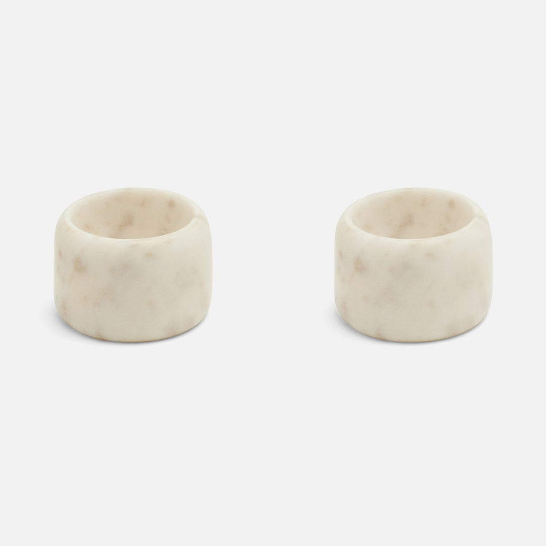 Mavis White Marble Pinch Bowls Boxed Set Of 2