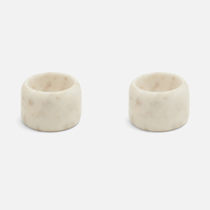 Mavis White Marble Pinch Bowls Boxed Set Of 2