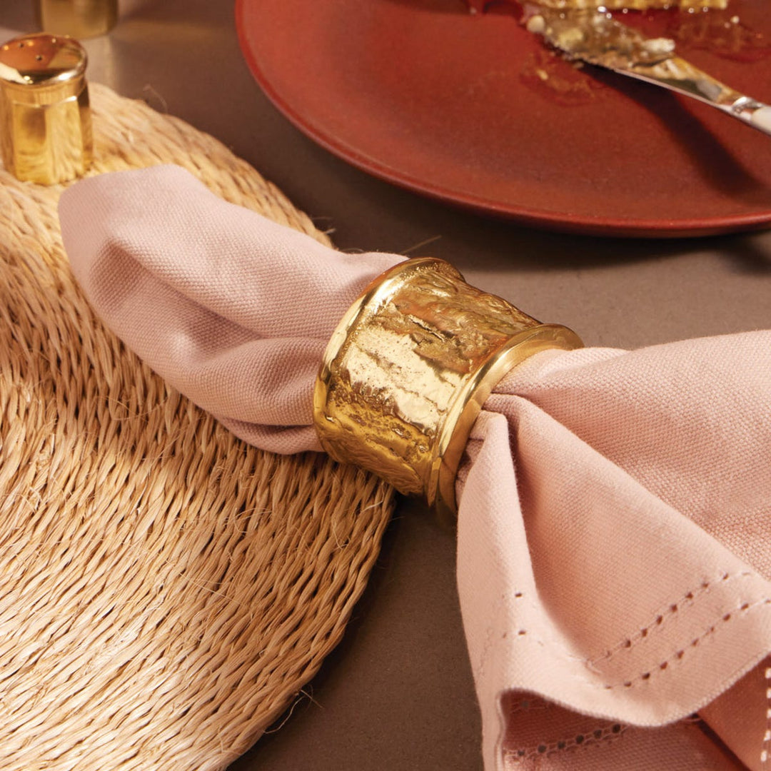 Melvin Gold Napkin Ring Brass Boxed Set Of 4