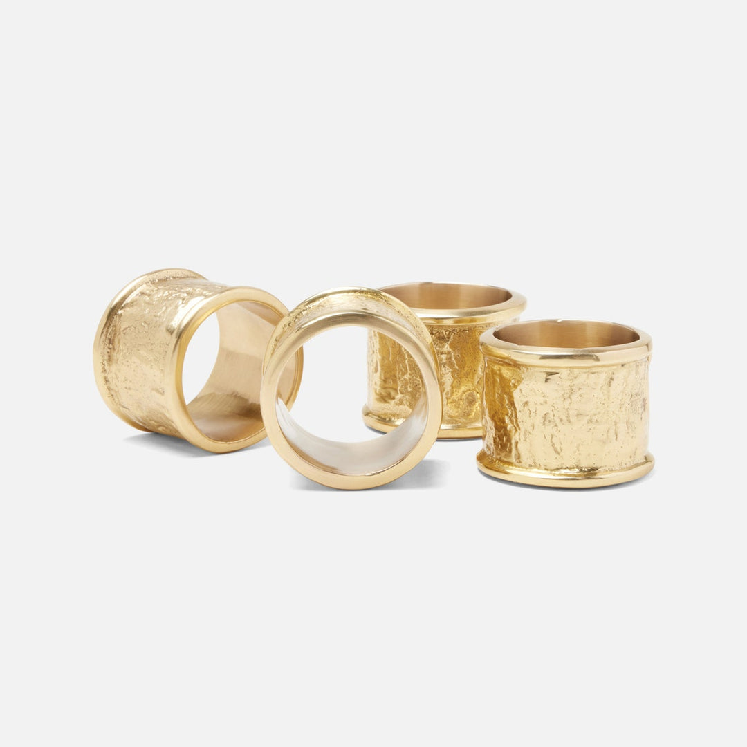 Melvin Gold Napkin Ring Brass Boxed Set Of 4
