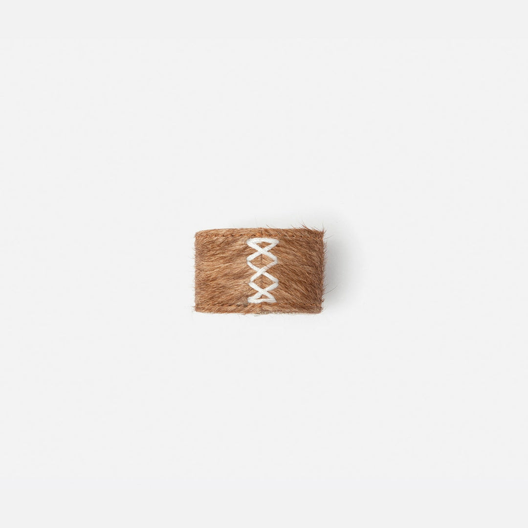 Morgan Napkin Ring Beige Hair-On Hide Boxed Set Of 4