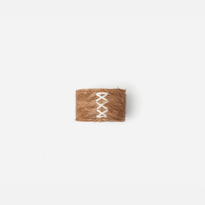 Morgan Napkin Ring Beige Hair-On Hide Boxed Set Of 4