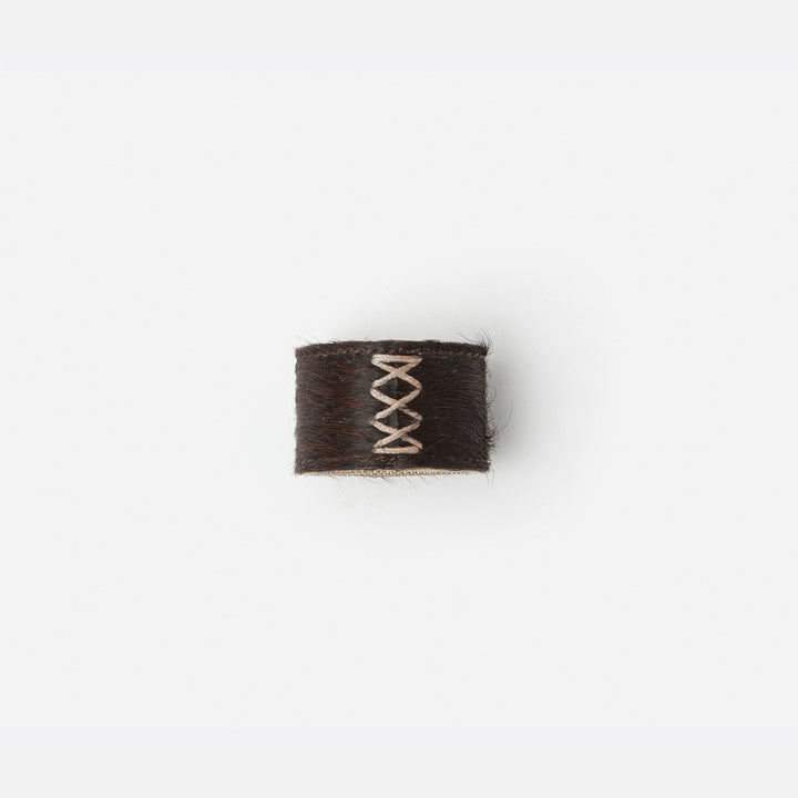 Morgan Napkin Ring Dark Brown Hair-On Hide Boxed Set Of 4