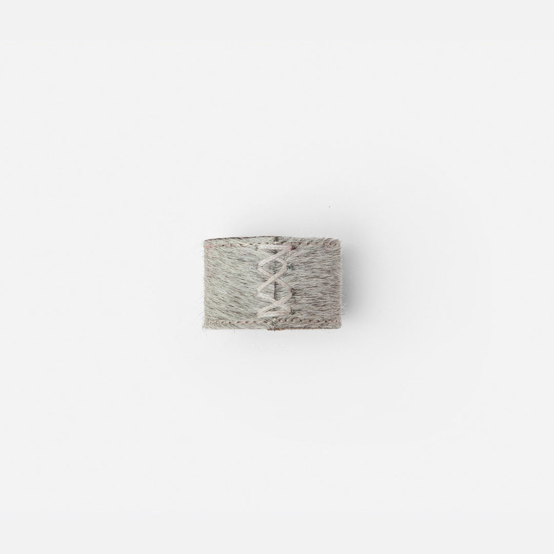 Morgan Napkin Ring Gray Hair-On Hide Boxed Set Of 4