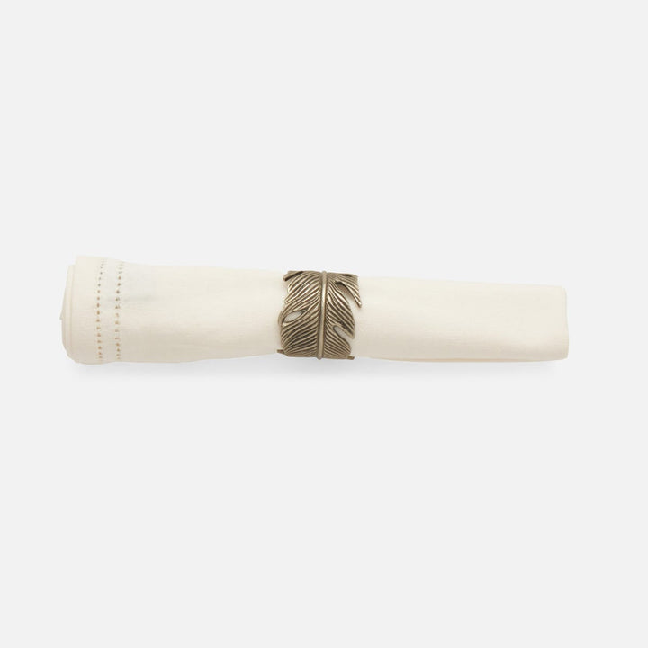 Neela Antiqued Pewter Napkin Ring Brass Boxed Set Of 4