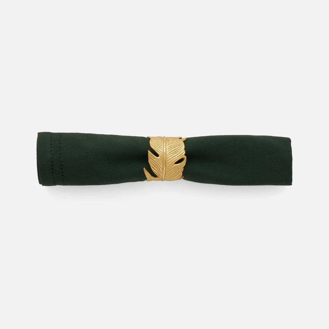Neela Gold Napkin Ring Brass Boxed Set Of 4