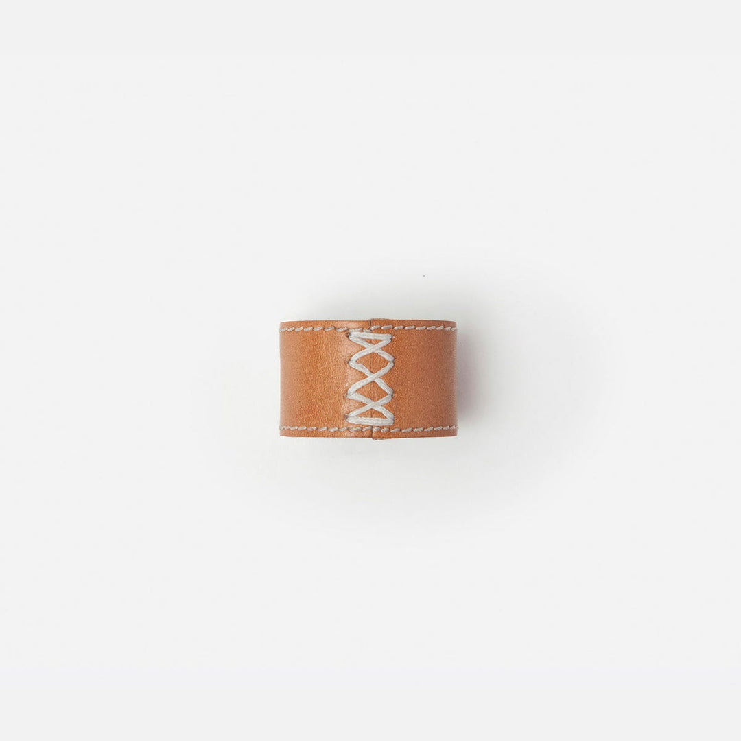 Marco Napkin Ring Aged Camel Full Grain Leather Boxed Set Of 4