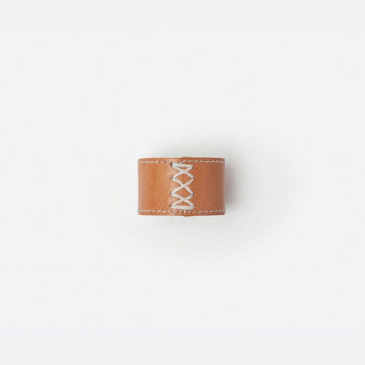 Marco Napkin Ring Aged Camel Full Grain Leather Boxed Set Of 4