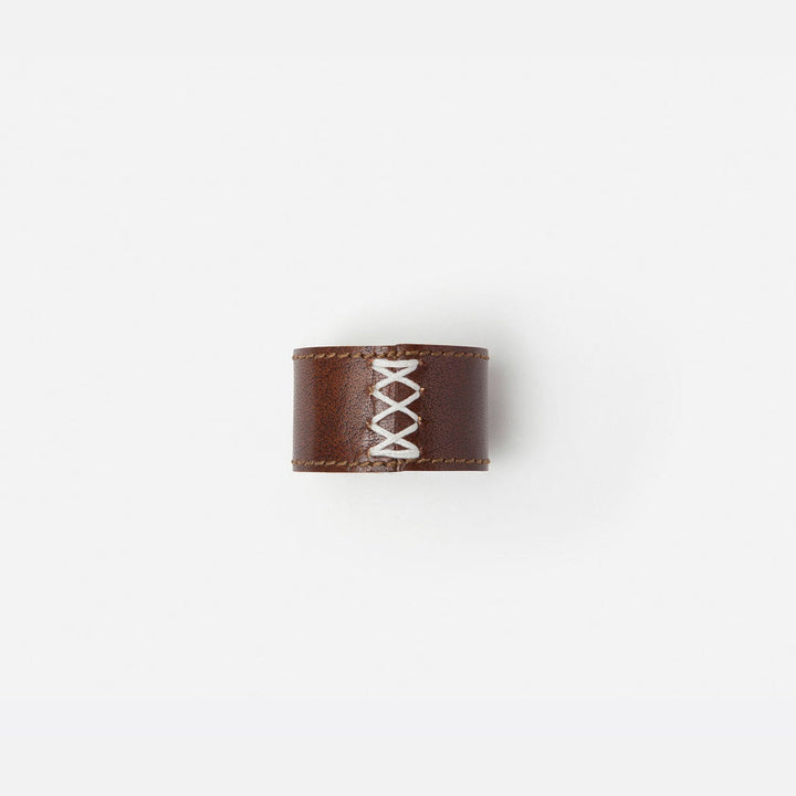 Marco Napkin Ring Tobacco Full Grain Leather Boxed Set Of 4