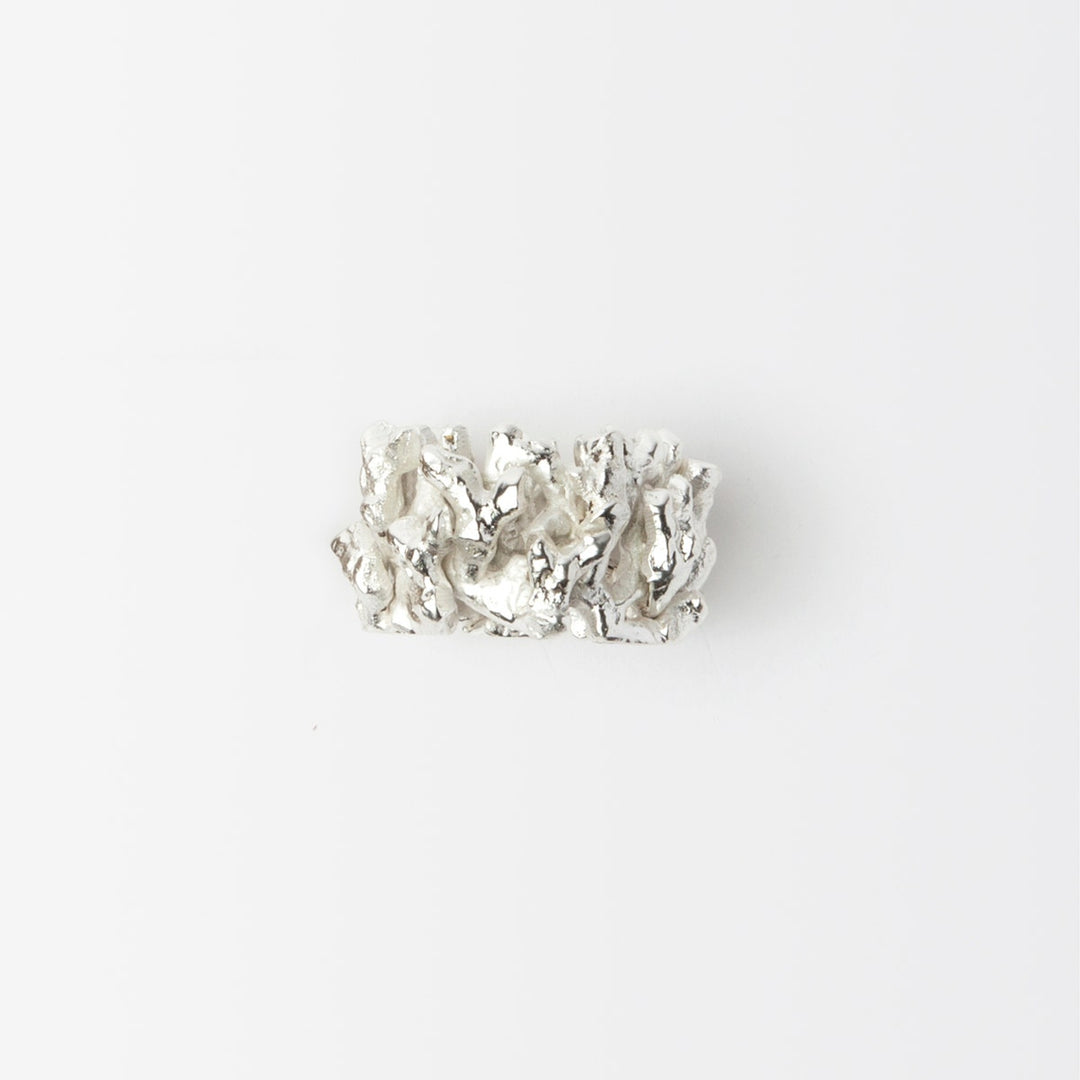 Sasha Shiny Silver Coral Napkin Ring Brass Boxed Set Of 4