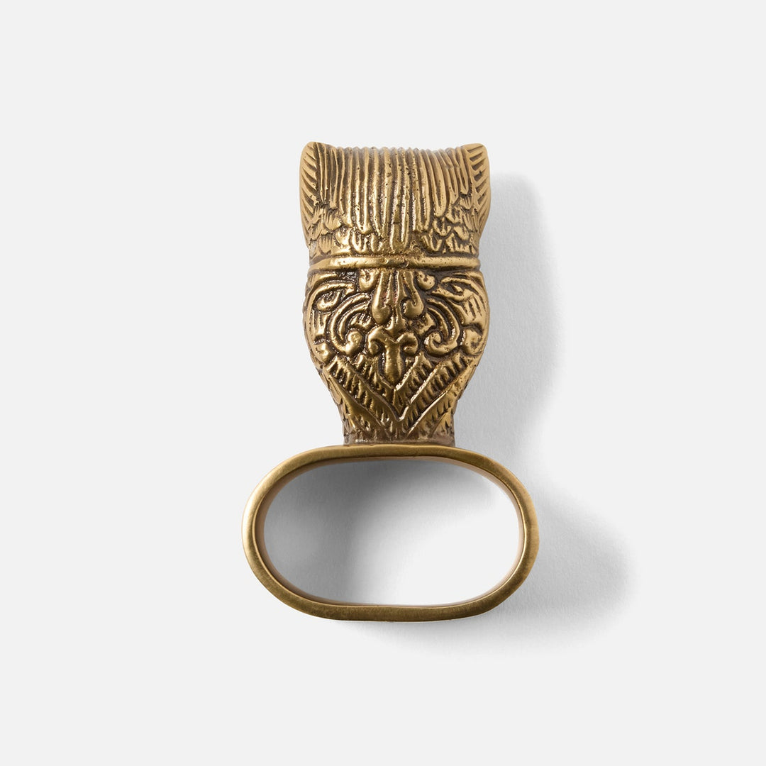 Archibald Antique Brass Owl Napkin Ring Metal Pack/4 Boxed