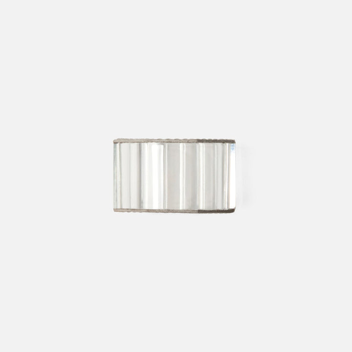 Arthur Light Gray Napkin Ring Full-Grain Leather/Clear Glass Crystal Boxed Set Of 4