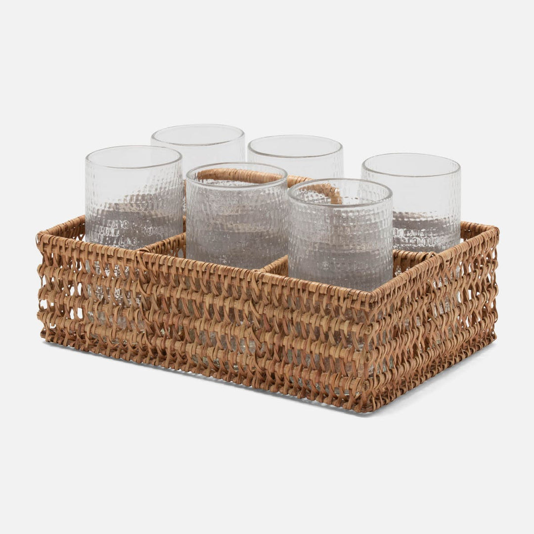 Carly Natural Glassware Caddy Rattan