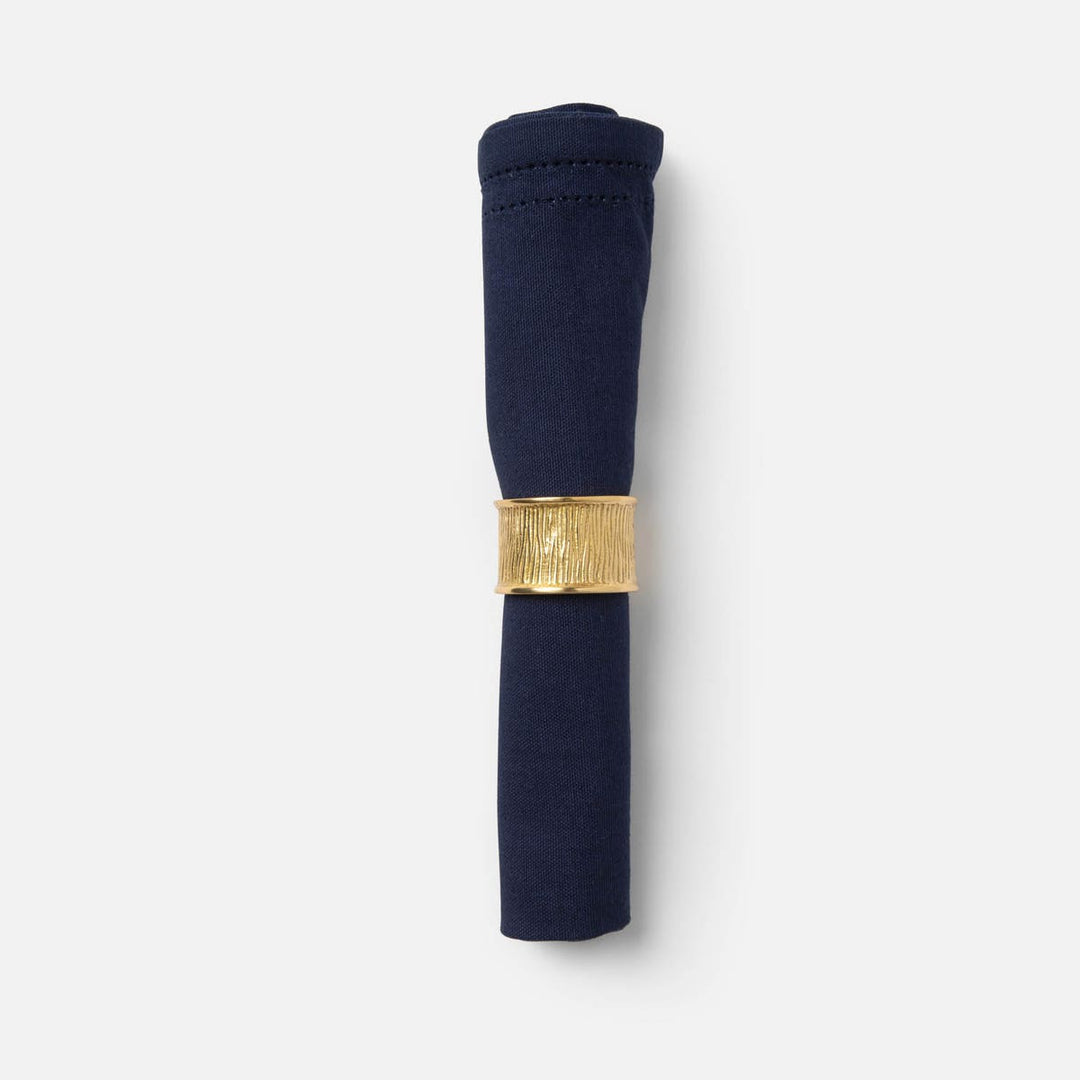 Ellery Gold Napkin Ring Brass Boxed Set Of 4