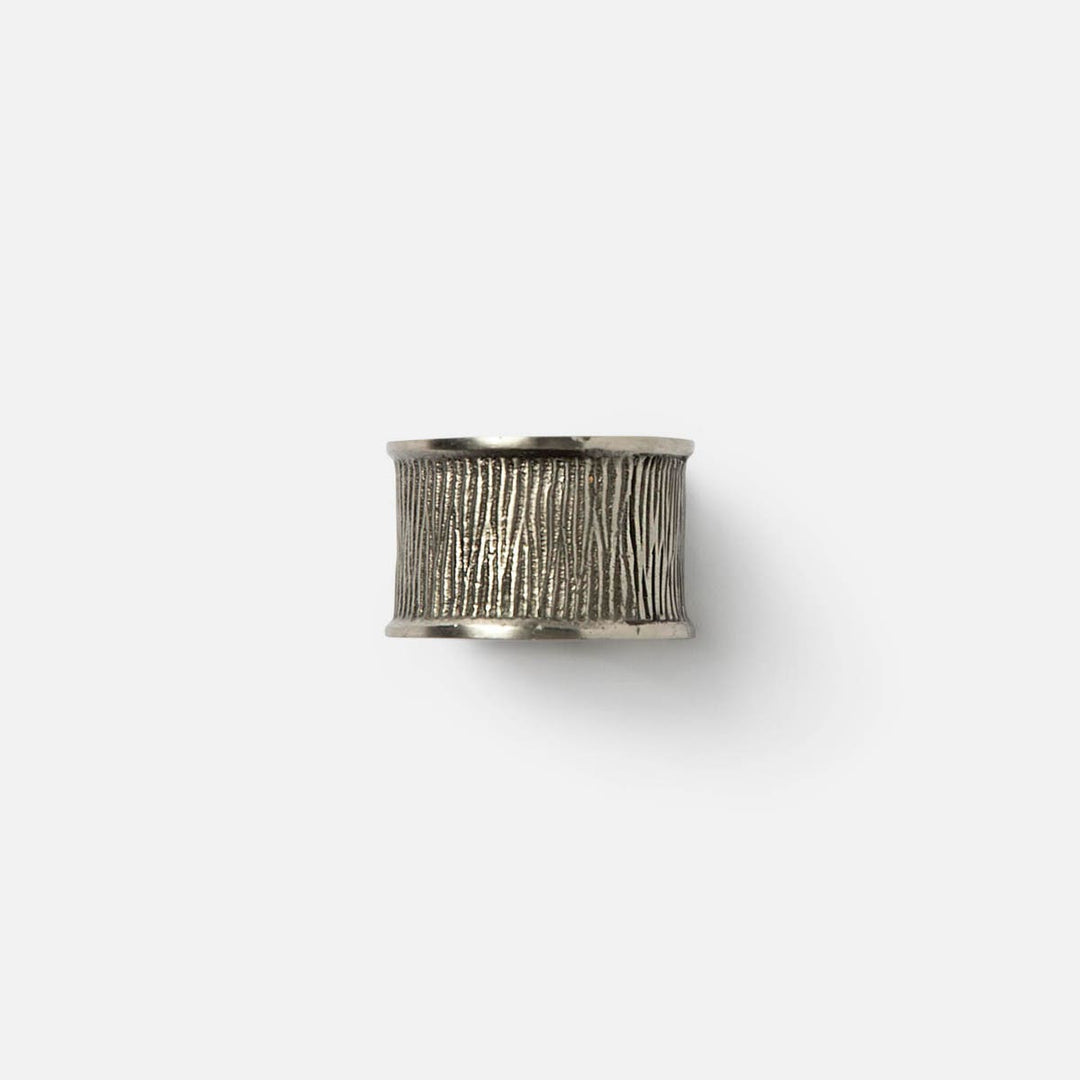 Ellery Antiqued Pewter Napkin Ring Brass Boxed Set Of 4
