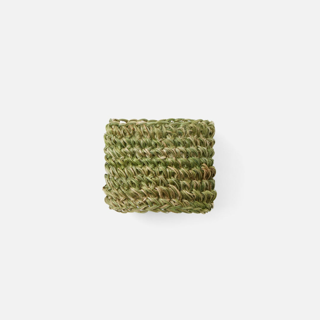 Emmy Green Crochet Napkin Ring Abaca Pack/4 Boxed