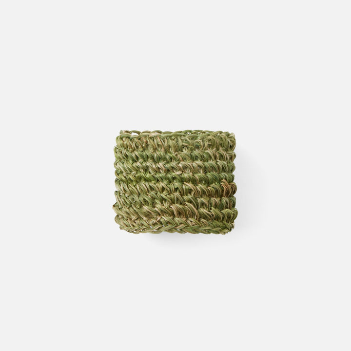 Emmy Green Crochet Napkin Ring Abaca Pack/4 Boxed