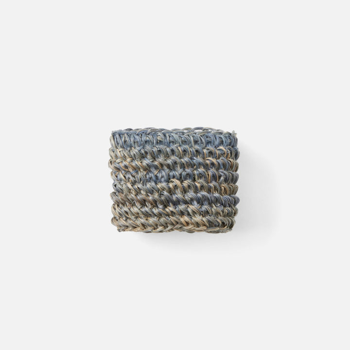 Emmy Dark Gray Crochet Napkin Ring Abaca Pack/4 Boxed