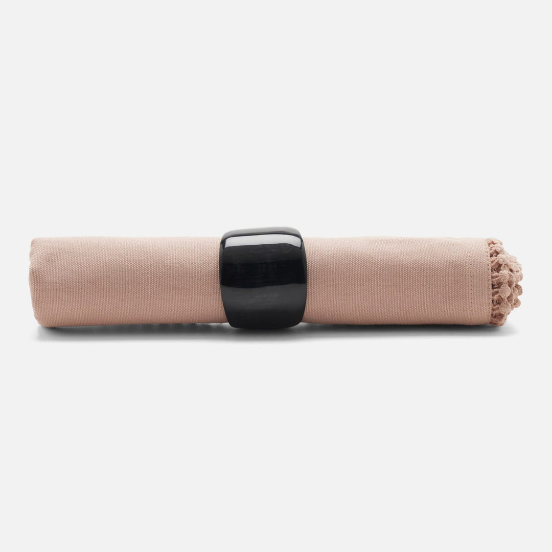 James Black Napkin Ring Horn Boxed Set Of 4