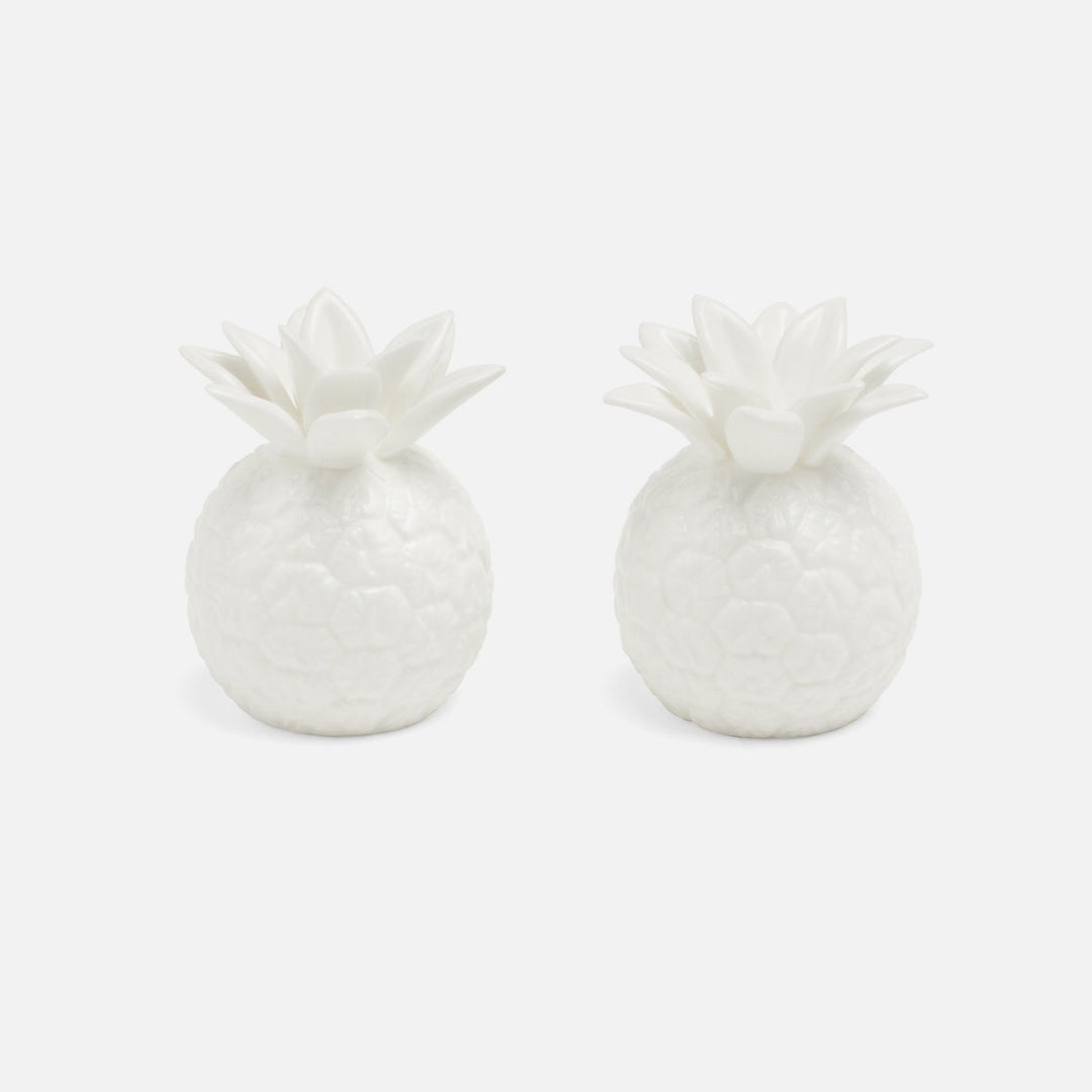 Keely White 1 Set Of Pineapple Salt & Pepper Shakers Porcelain Boxed
