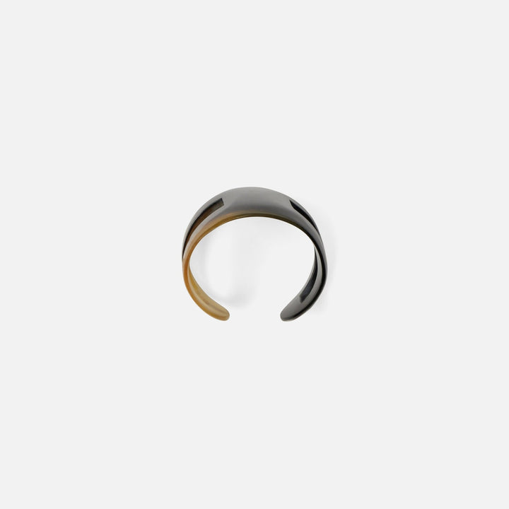 Luna Black/White Horn Napkin Ring Boxed Set Of 4