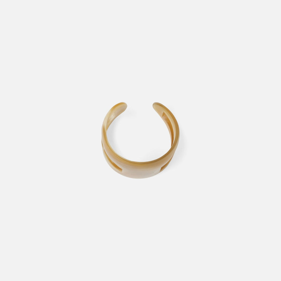 Luna Natural/White Horn Napkin Ring Boxed Set Of 4
