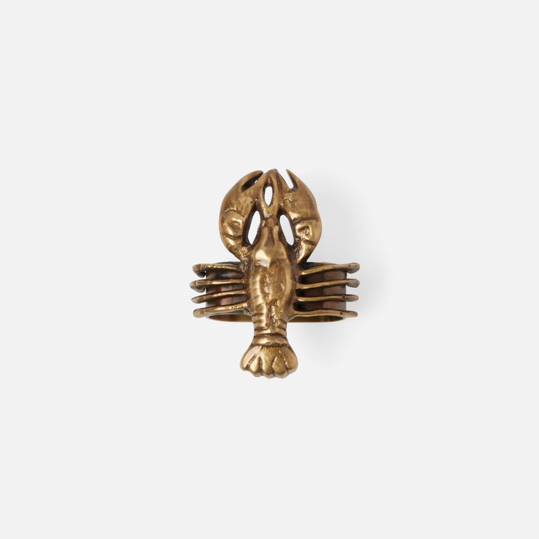 Marlin Antique Brass Lobster Napkin Ring Boxed Set Of 4