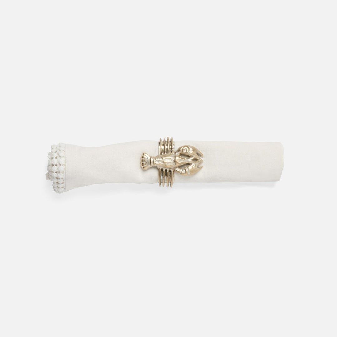 Marlin Tarnish Silver Lobster Napkin Ring Boxed Set Of 4