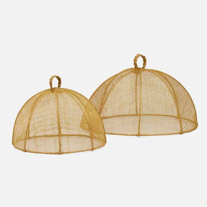 Rachel Light Brown Food Cover Round Sinamay Set/2