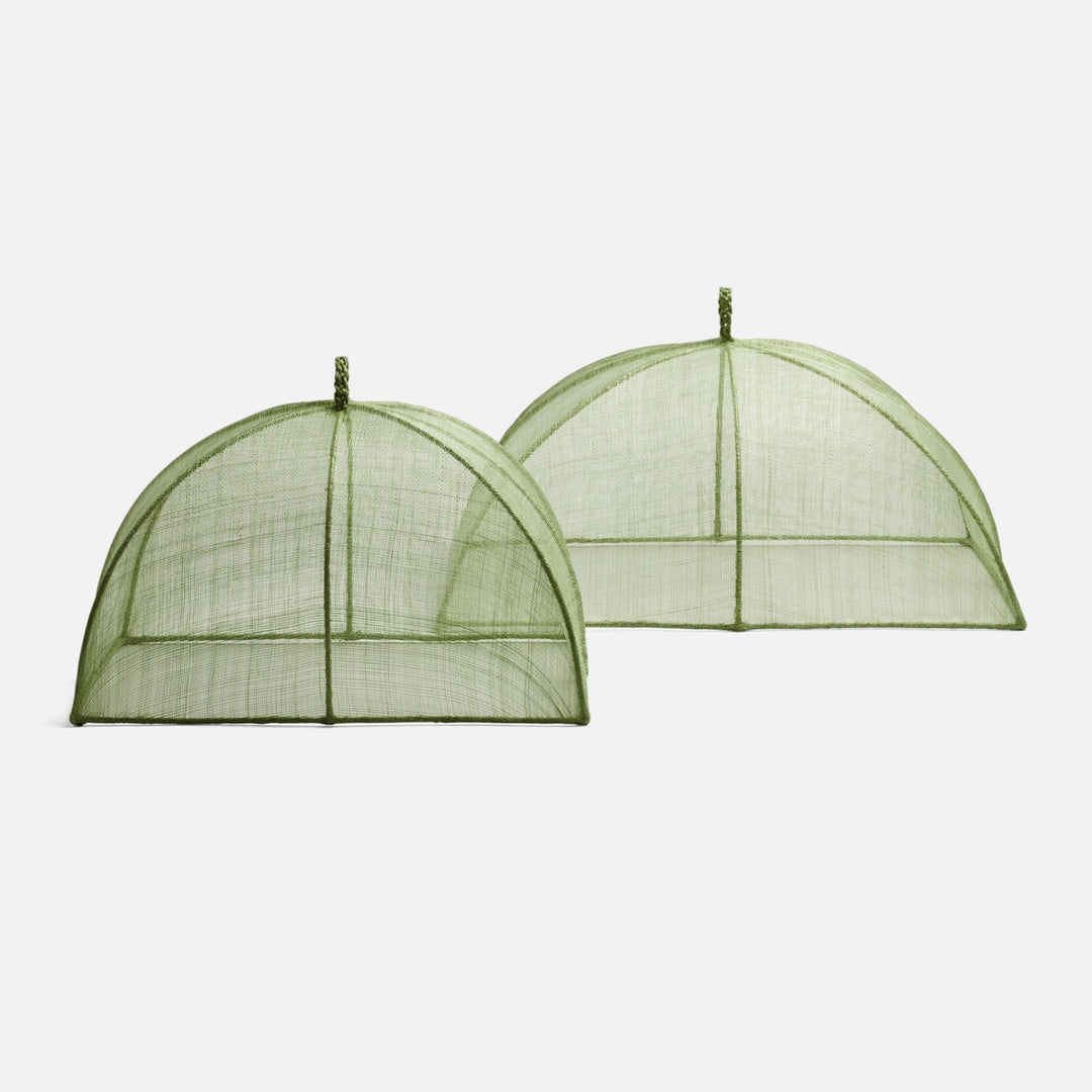 Rachel Pale Green Food Cover Rectangular Sinamay Set/2