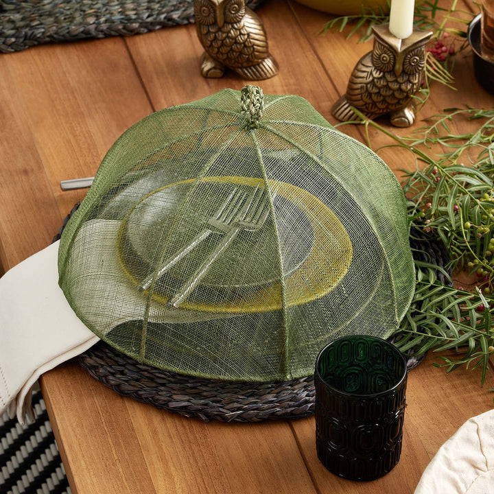 Rachel Pale Green Food Cover Round Sinamay Set/2