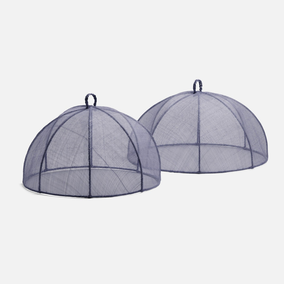 Rachel Slate Blue Food Cover Round Sinamay Set/2