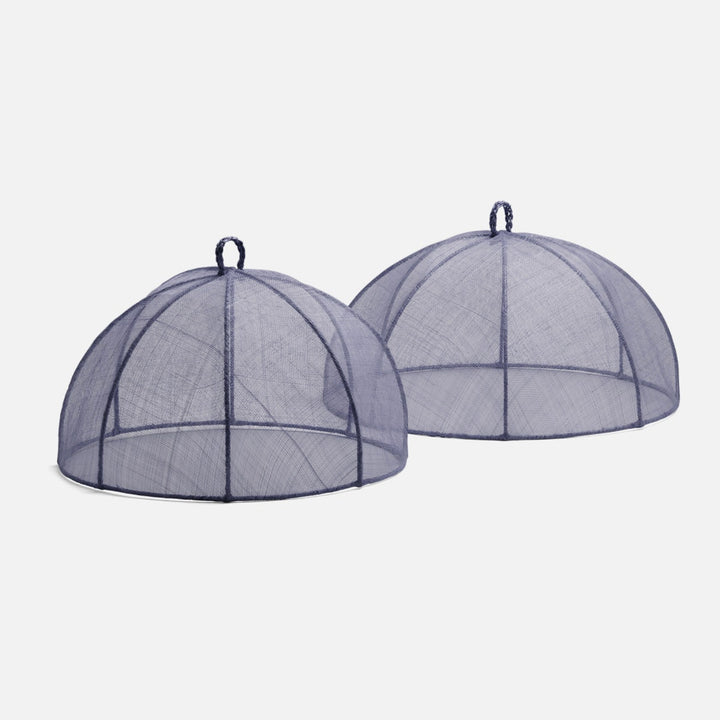 Rachel Slate Blue Food Cover Round Sinamay Set/2