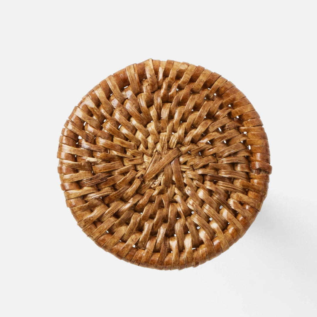 Tanya Brown Napkin Ring Rattan Boxed Set Of 4