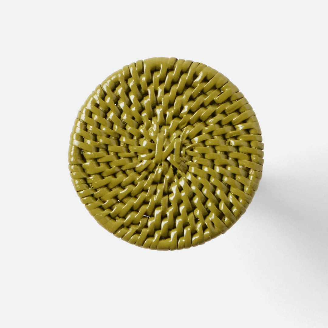 Tanya Polished Green Napkin Ring Rattan Boxed Set Of 4