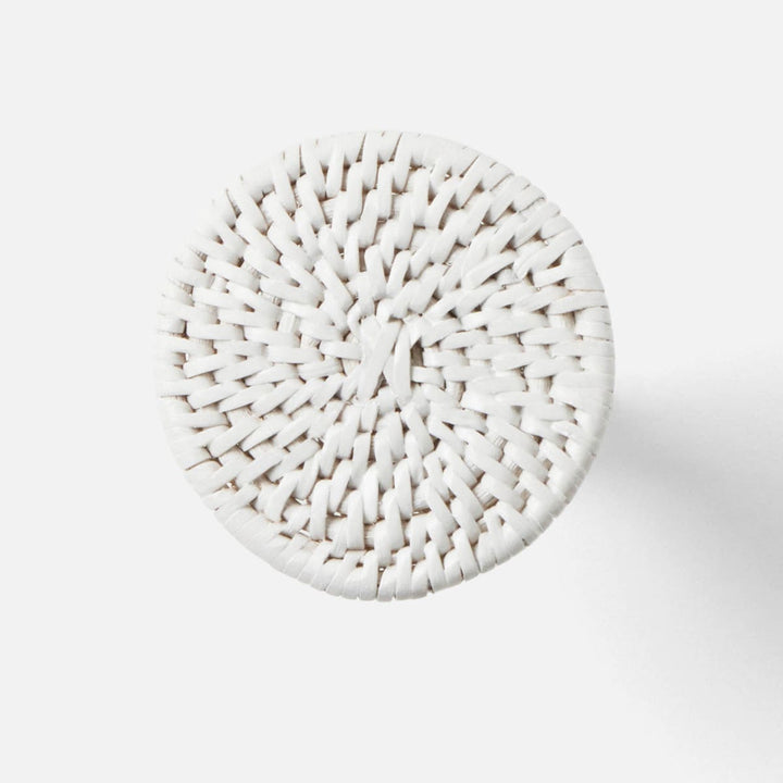 Tanya Polished White Napkin Ring Rattan Boxed Set Of 4