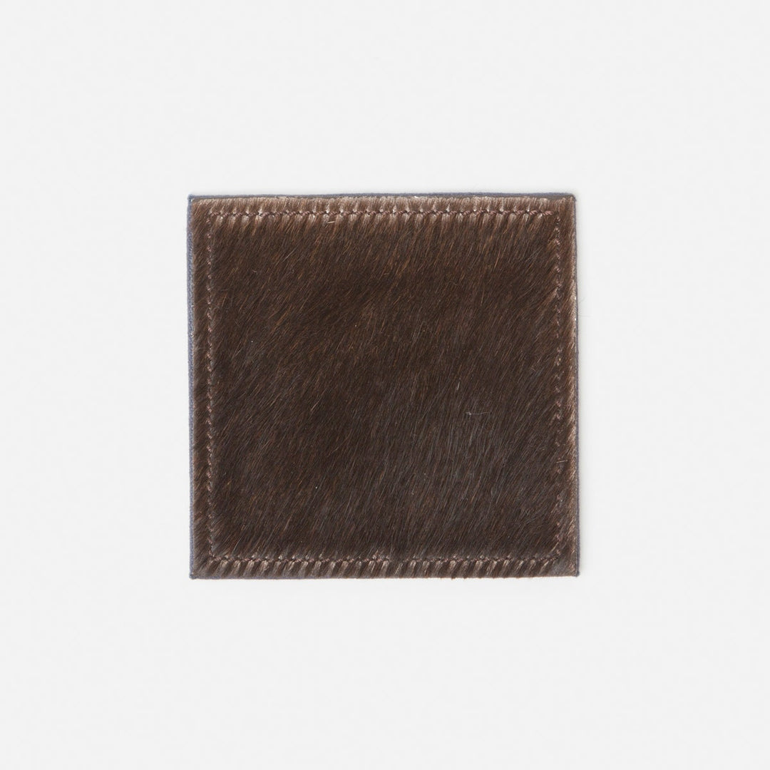 Tanner Dark Brown Square Coasters Boxed Set Of 4