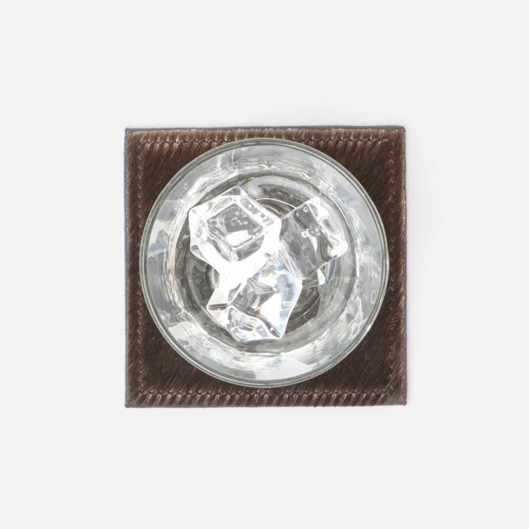 Tanner Dark Brown Square Coasters Boxed Set Of 4