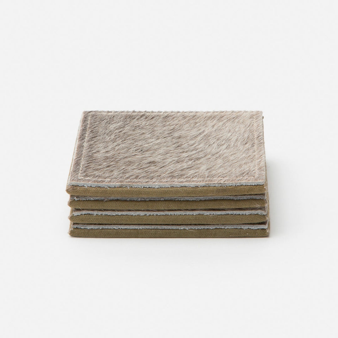 Tanner Gray Square Coasters Boxed Set Of 4