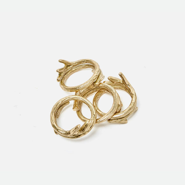 Tara Gold Napkin Ring Brass Boxed Set Of 4