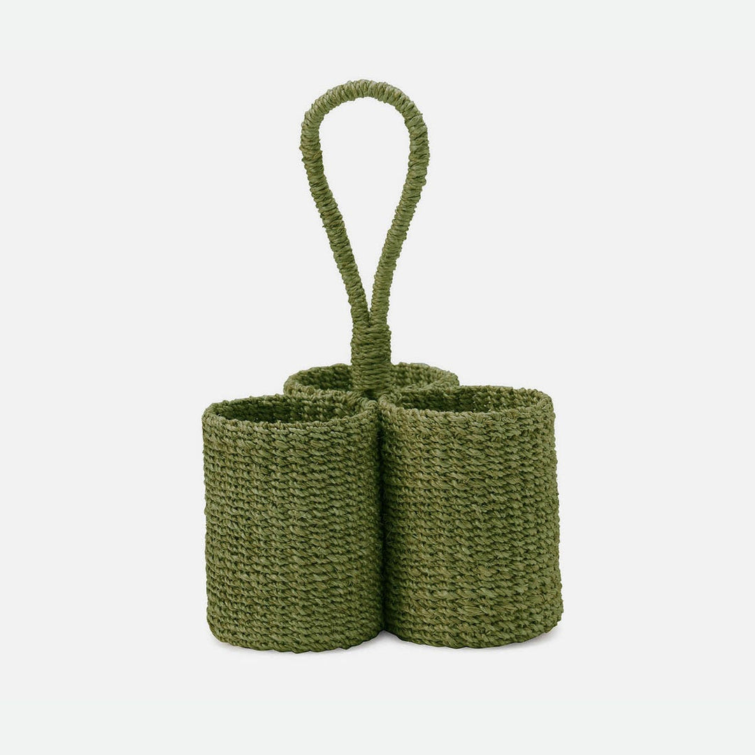 Voru Green Wine Caddy Abaca Fiber