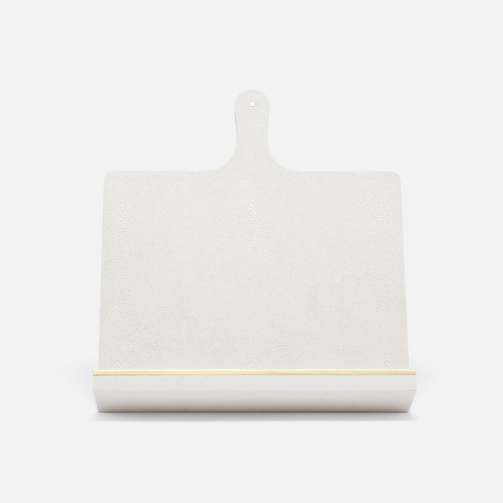 Alton Bright White Recipe Stand W/ Handle Realistic Faux Shagreen