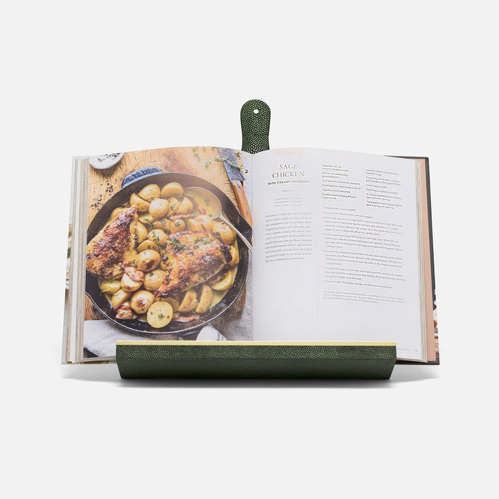 Alton Juniper Recipe Stand W/ Handle Realistic Faux Shagreen