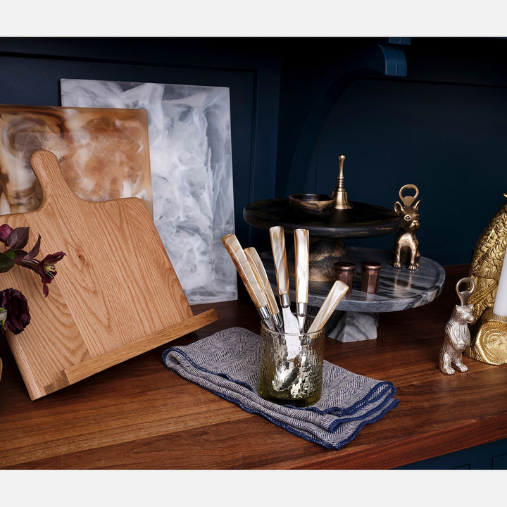 Bronwyn Natural Oak Recipe Stand W/ Handle Wood
