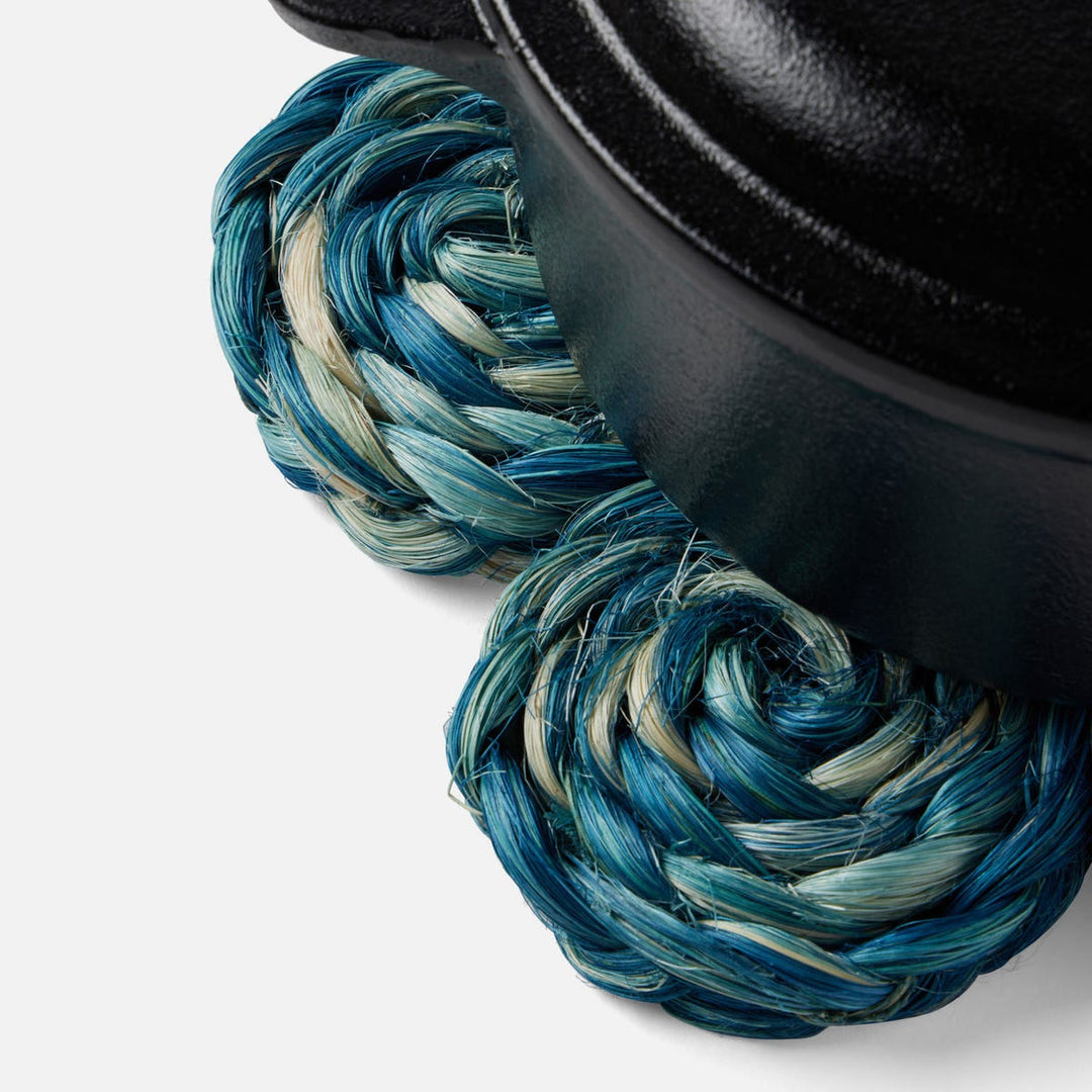 Keenan Deep Blue/Bleached Bubbles Pot Trivets Abaca Set/2